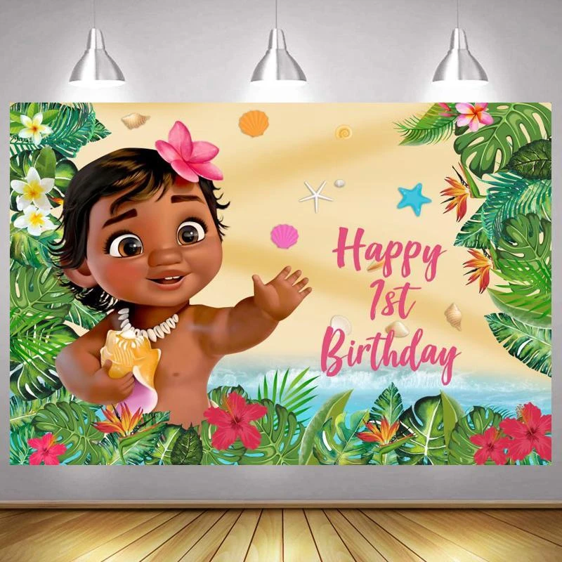 女の赤ちゃんのためのモアナの写真 誕生日パーティーのためのプリンセスデコレーション Background Aliexpress