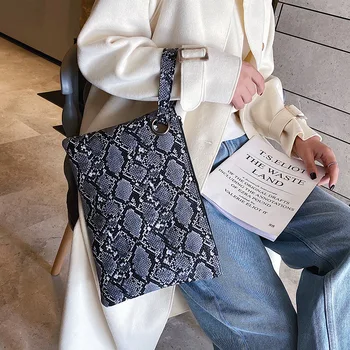 

Fashion Snake Pattern Clutch New Style Storage Envelope Bag Business Large Capacity Temperament Banquet Bag Pu Leather Women Bag
