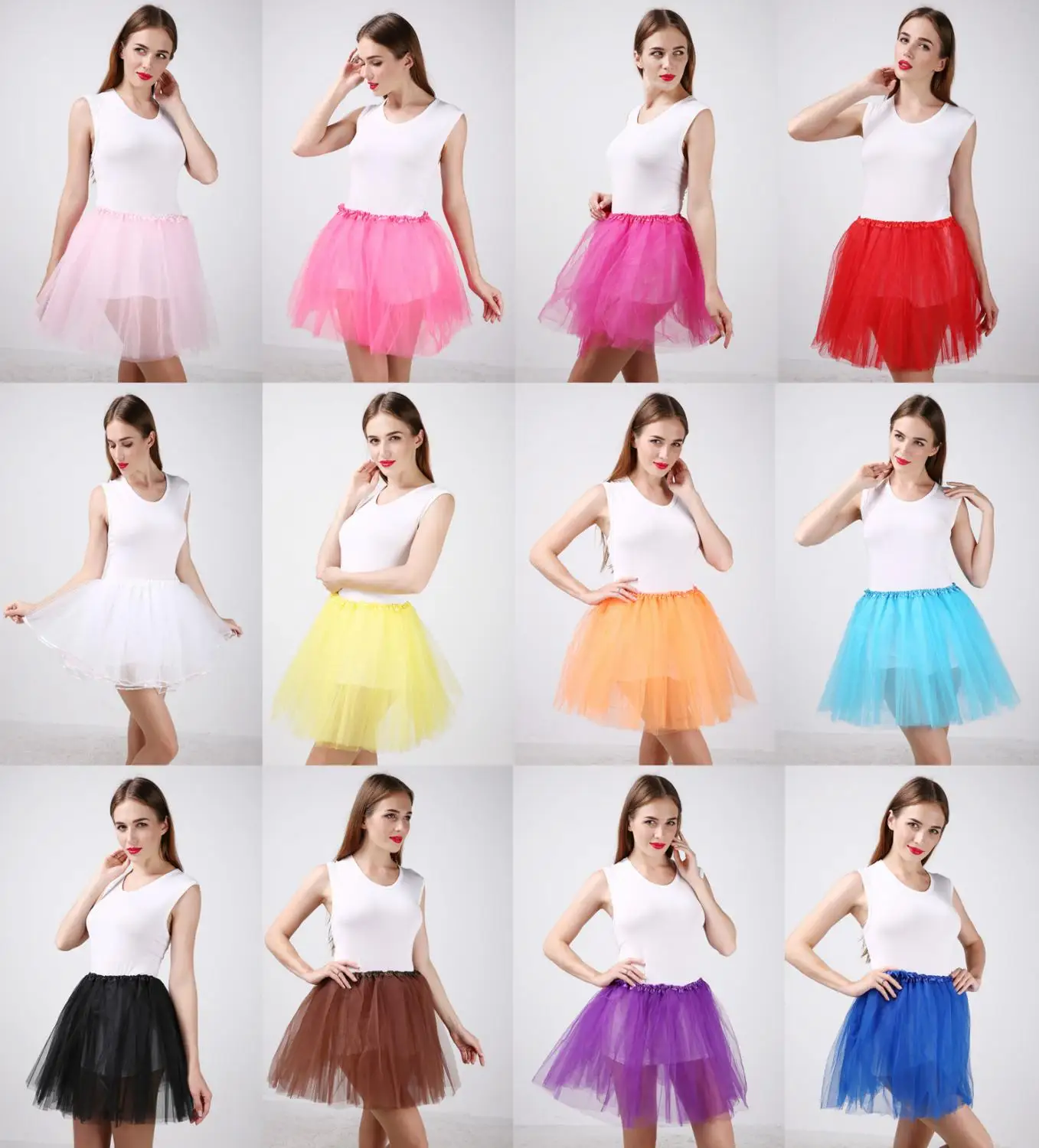 Plain Women Adult Fancy Ballet Dancewear Tutu Pettiskirt Shirt Dance Fairy Tulle Skirt | Женская одежда