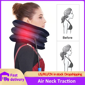 

4 Layer Cervical Traction Device Inflatable Air Neck Collar Pillow Pain Stress Relief Neck Stretching Tractor Support Cushion