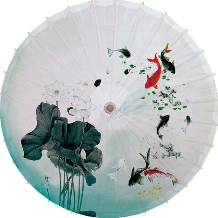 Chinese Landscape Painting Parasol Decorative Oil Paper Umbrella For Classical Cheongsam Dance Performing Umbrella