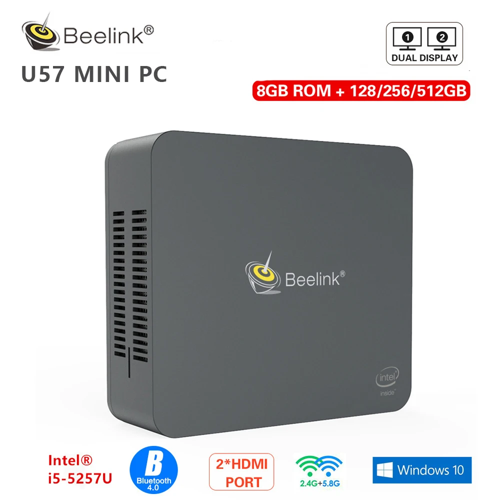 Beelink U57 Мини ПК Windows 10 Intel i5 5257U 3 1 ГГц 8 Гб 256 1000 м Bluetooth 4 0 LAN 2 + 5 Г двойной WI-FI USB3.0