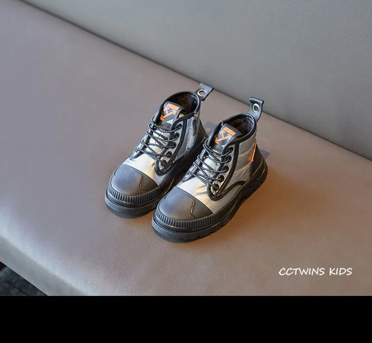 CCTWINS/детская обувь; коллекция года; Зимние Модные Ботинки martin для маленьких девочек; детская обувь из натуральной кожи; Теплые ботильоны для мальчиков; MB154