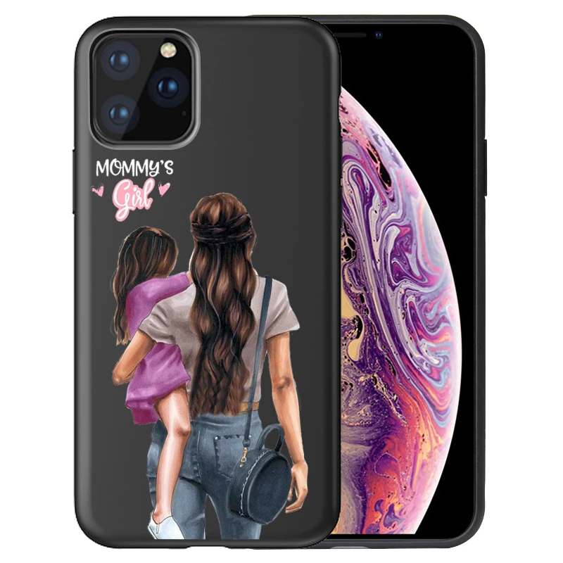 04 Чехол для телефона iphone 11 Super Dad Mom baby girl Fashion family Coque для iphone 11 Pro Max 8 7 X XS Max XR 6 7 8 Plus 5s Etui - Цвет: 04