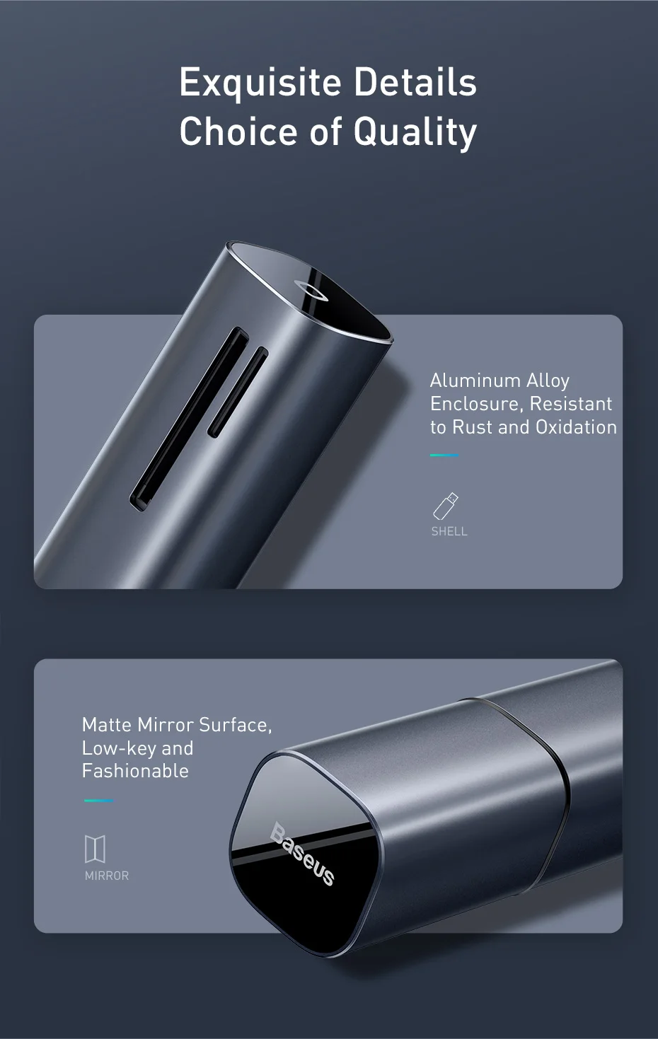 Baseus кард-ридер type C USB 3,0-SD TF Micro SD адаптер для портативных ПК Аксессуары OTG кардридер телефон мини SD кард-ридер