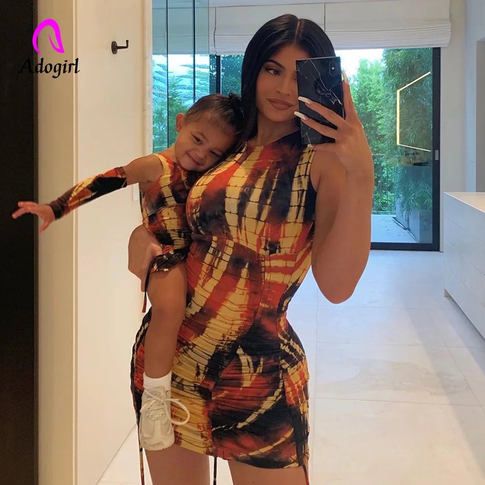 Adogirl Tie Dye 2019 осенние женские Мини Вечерние сексуальное обтягивающее платье