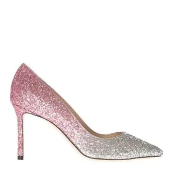 

2019 autumn sequins high heel shoes women pointed wedding shoes stiletto bridal shoes silver bridesmaid fahsion women shoes