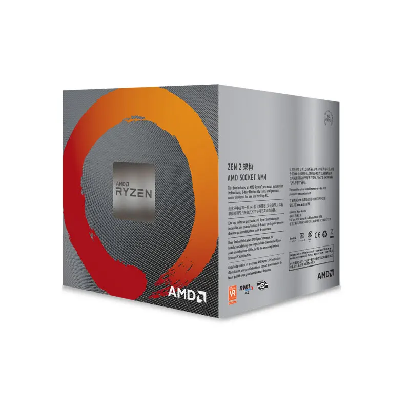 Процессор AMD Ryzen 7 3700X R7 3700X3,6 ГГц 8 ядер 16 потоков 65 Вт 3 поколения процессор Ryzen разъем AM4 Настольный запечатанный ящик с вентилятором кулера