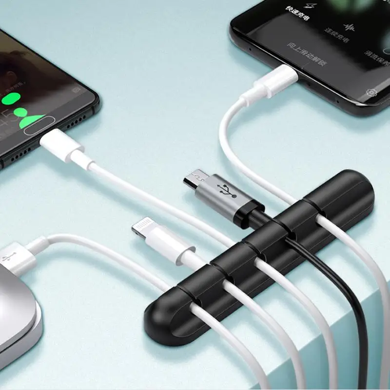 VIERUODIS органайзер для кабеля силиконовый usb кабель намотки рабочего стола