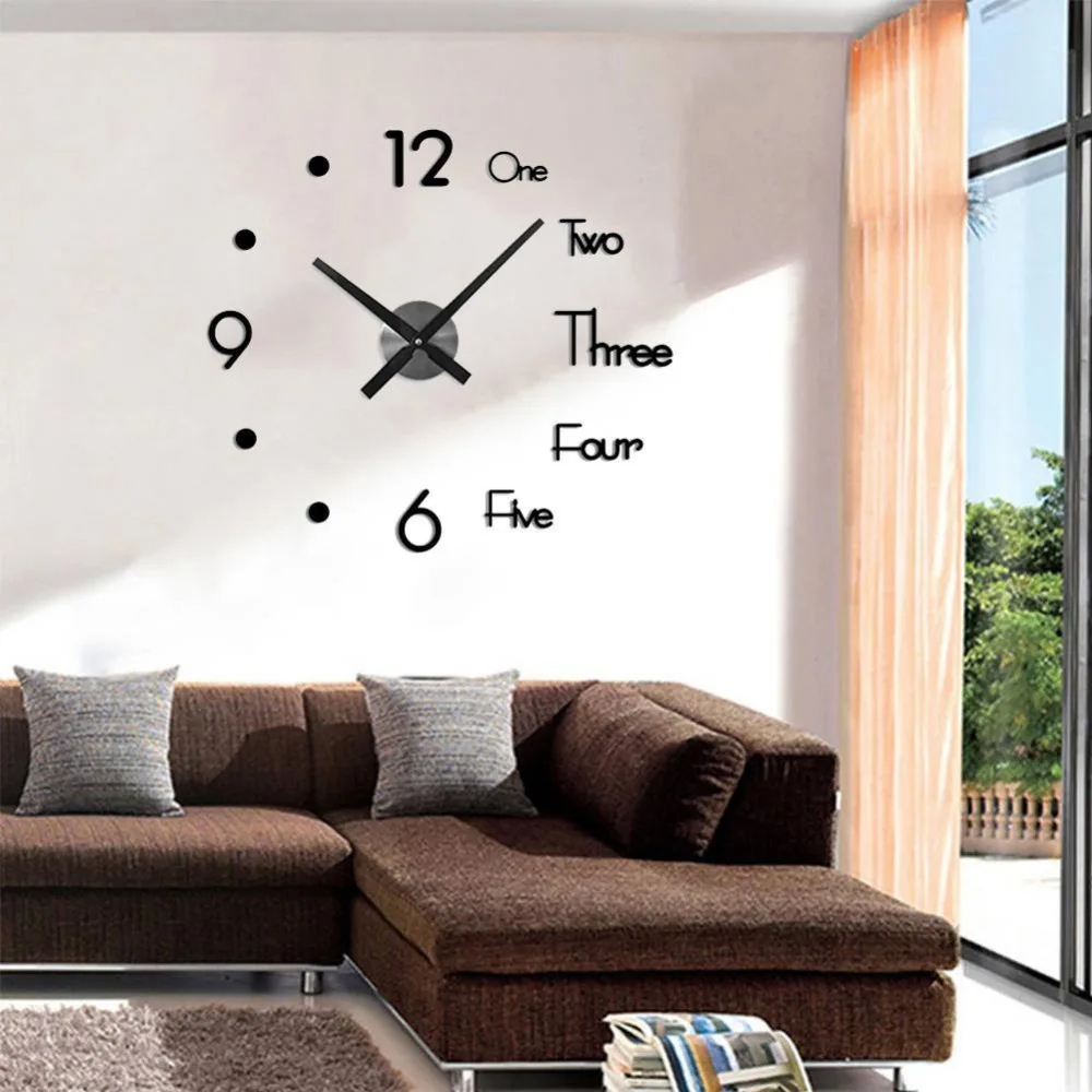 Horloges Murales Grande Horloge 3D Design Moderne Silent Big