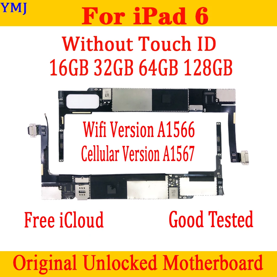 Оригинальная разблокированная материнская плата для iPad 6 Wi-Fi версия бесплатный