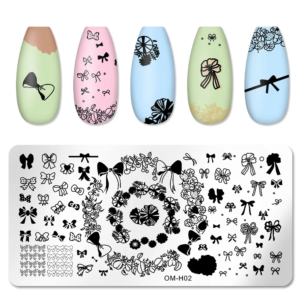 Nail Stickers Art Stamping Template Butterfly Leaves Floral Heart Stamp Plate Stencil Reusable Metal Manicure Nail Accessories