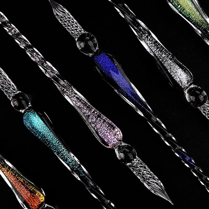 

Novelty Luminous Pen Handmade Glass Pen Exquisite Crystal Star Pen Gift Box Pen Holder Ink Luminous Pen