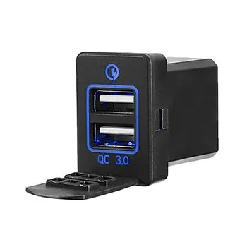 

Qc3.0 12-24V Led Dual Port Usb Interface Charger Socket Power Adapter For Toyota - Motorcycle Charger & Socket Adapter