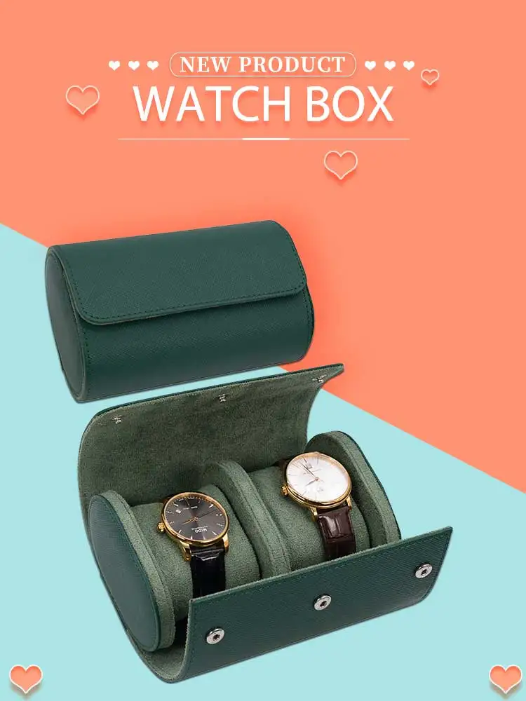 Дорожный Чехол для часов с 2 отделениями портативный кожаный бокс хранения