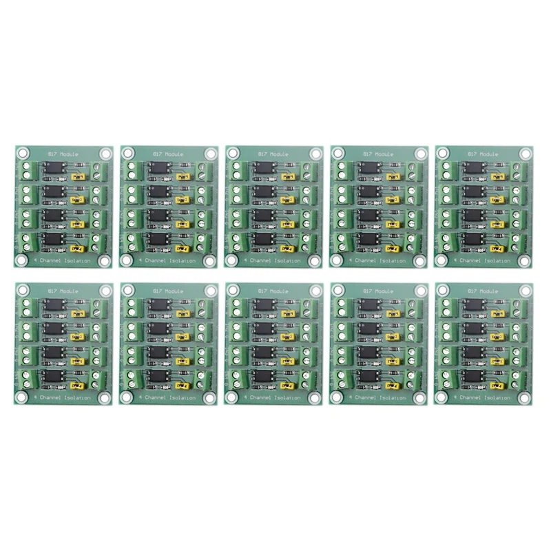 

10PCS 4 Channel Optocoupler Isolation Board Voltage Converter Adapter Module 3.6-30V Driver Photoelectric Isolated Module
