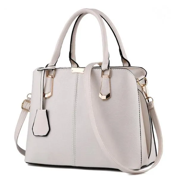 Новая женская сумка из полиуретана, женская сумка через плечо, дизайнерская роскошная женская сумка, большая Вместительная женская сумка на молнии - Цвет: Бежевый