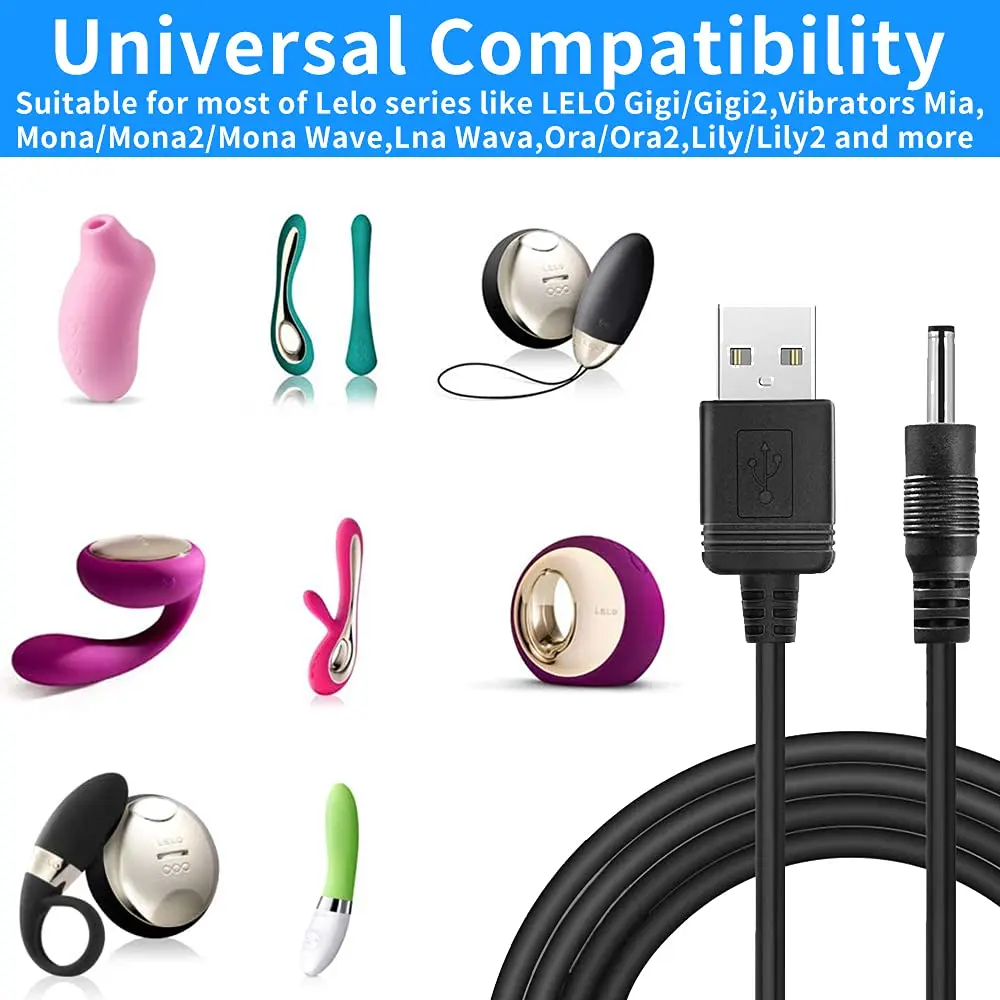 2Pack 3.5*1.35mm Replacement Charger Cable for LELO Sona, Gigi/Gigi 2, Mona/Mona 2 / Wave, Ina Wave, Ora/Ora 2, Lily/Lily 2