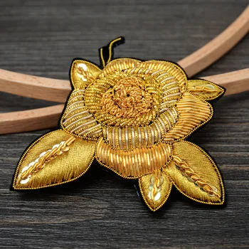 

Indian silk embroidery patch rose flower cartoon patches for hats bag badges applique patches for clothing GU-1264