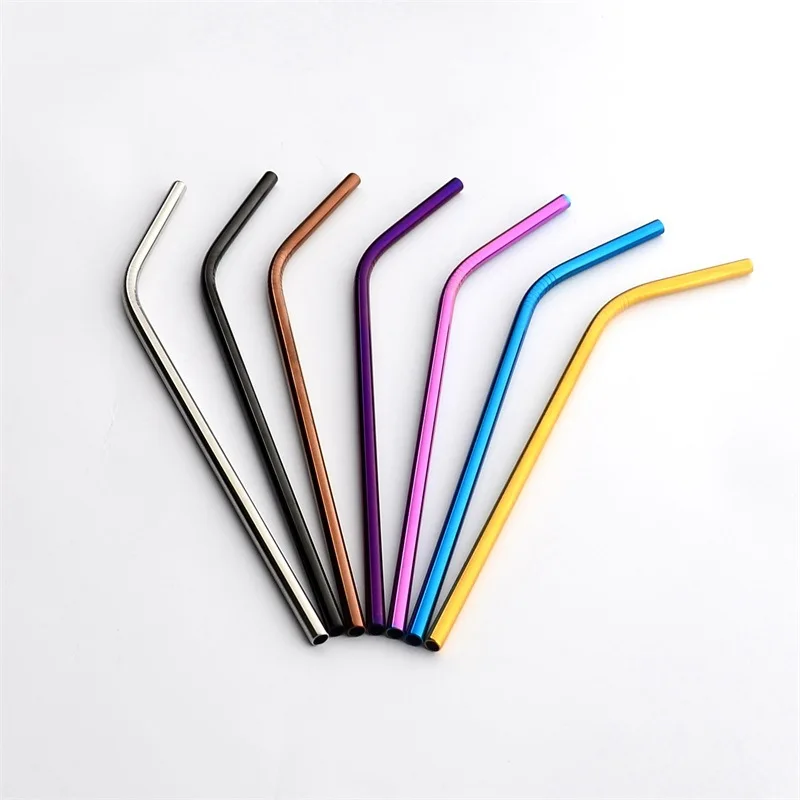 304 Stainless Steel Straw Creative Titanium Color Straw Gold Milk Tea Drinking Straw Metal Straw Wholesale