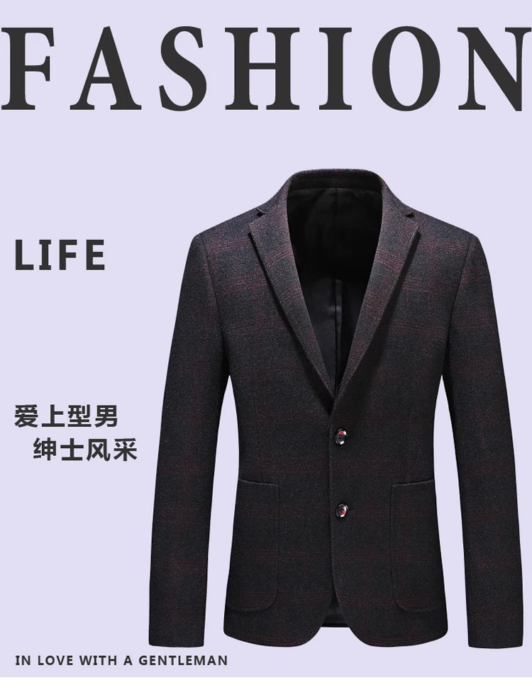 Сезон весна-осень; Для мужчин Slim Fit костюм Бизнес в джентльменском стиле однобортное пальто на двух пуговицах, плюс-размер затрудняетесь в выборе правильного размера? Пиджак Для Мужчин's