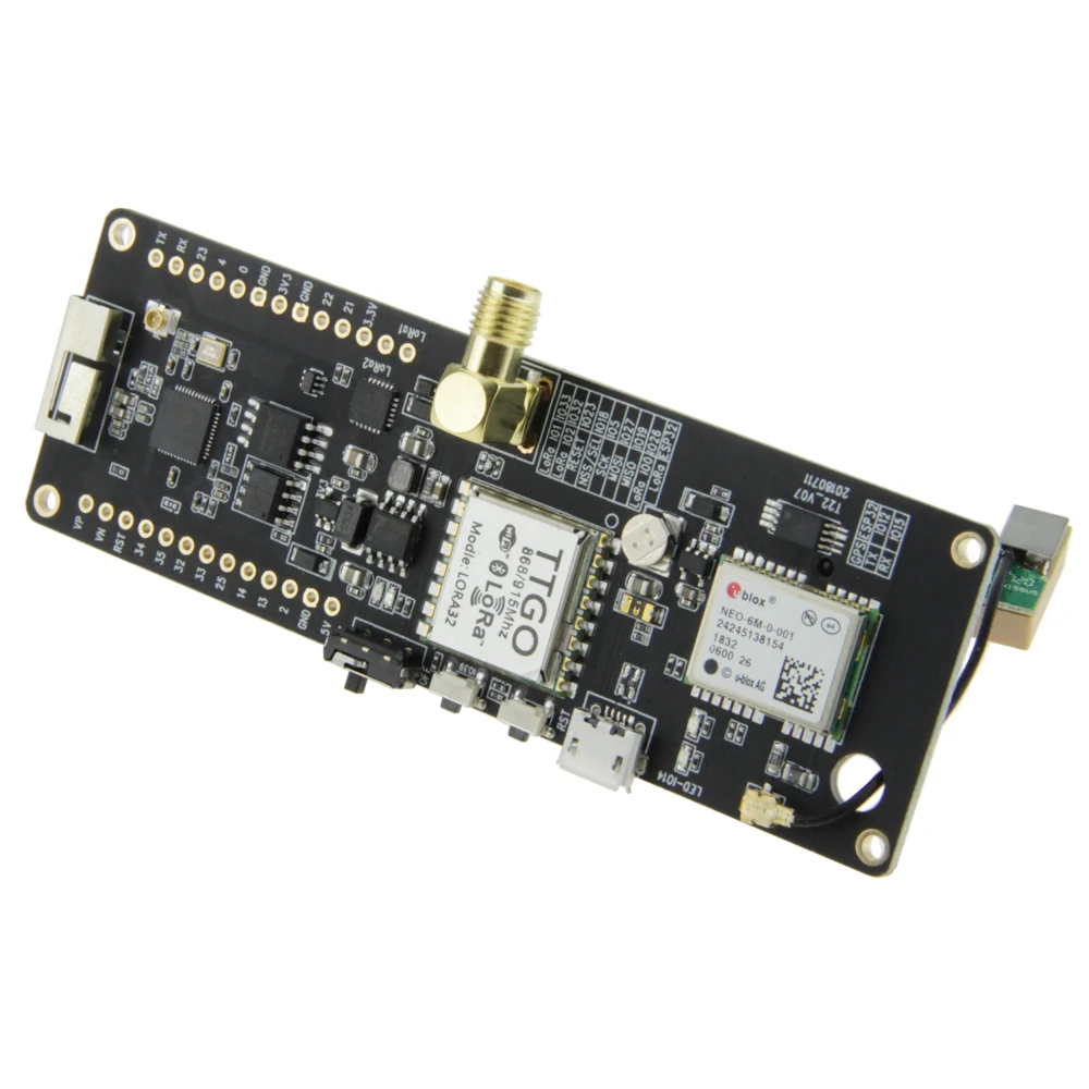 LILYGO®TTGO Т образной балки V0.7 ESP32 868/915 МГц Wi Fi Беспроводной Bluetooth модуль GPS NEO 6M SMA LORA 32