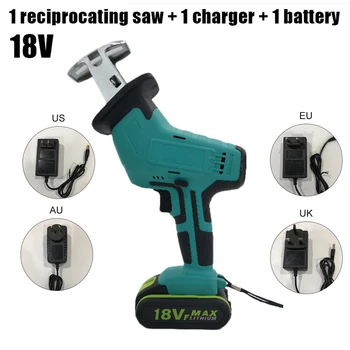 

18V Mini Reciprocating Electric Saw Rechargeable Li-ion Battery Handheld Tool Motor Reciprocating Saw Cordless Saber Saw
