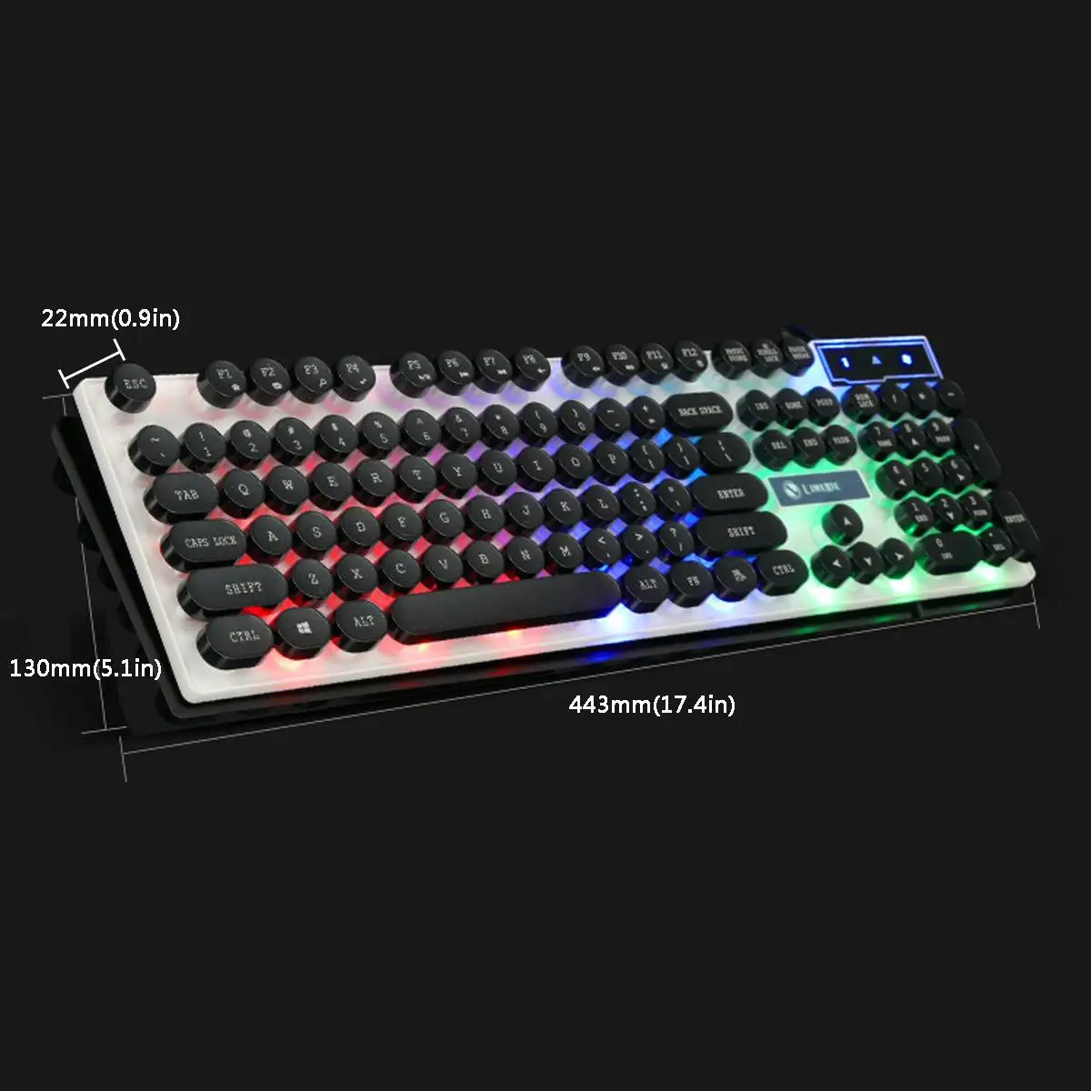 Проводная светящаяся игровая металлическая клавиатура с 104 клавишами, панк-подсветка, настраиваемый RGB светодиодный USB с подсветкой, Эргономичный для ПК и компьютера