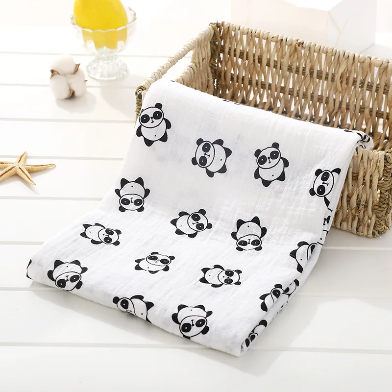120 см* 110 см Пеленальное Одеяло детское одеяло бамбуковое муслиновое одеяло 120 детское одеяло s одеяло для новорожденных Пеленка Хлопок - Цвет: Panda
