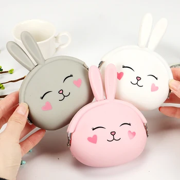 

Kawaii Fashion Coin Purse Lovely Kawaii Cartoon Rabbit Pouch Women Girls Small Wallet Soft Silicone Coin Bag Kid Gift