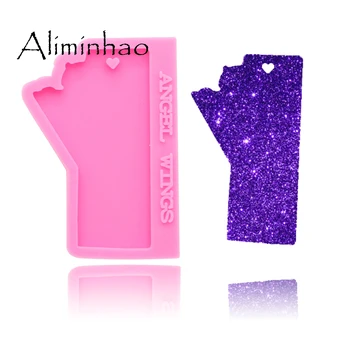 

DY0141 Shiny Wooden pendant Keychain silicone molds DIY epoxy resin mold for jewelry Decorative Craft Mould wholesale