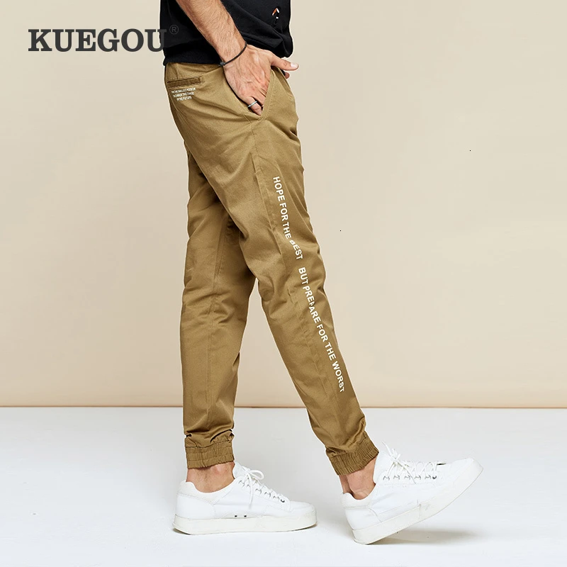 KUEGOU 2019 осень для мальчиков хлопковые пальто надпись одежда детей Брюки мужские