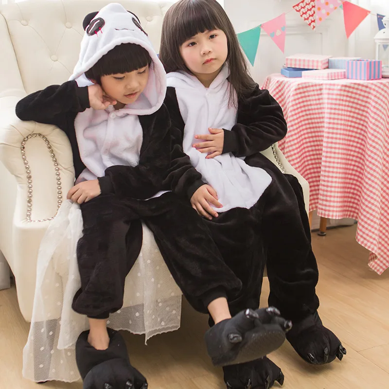 One Piece Hooded Jumpsuits for Adult Baby Girl Children Panda Pajamas Winter Animal Onesies Cartoon Sleepwear Pyjamas kigurumi pajamas onesies cosplay pajamas onesies flannel pajamas onesies