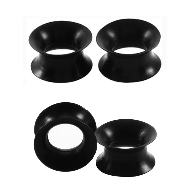 4Pcs Flexible Soft Silicone Black Ear Plug Flesh Tunnel Gauge Expander Stretcher Earlet Earring Piercing Body Jewelry Wholesale
