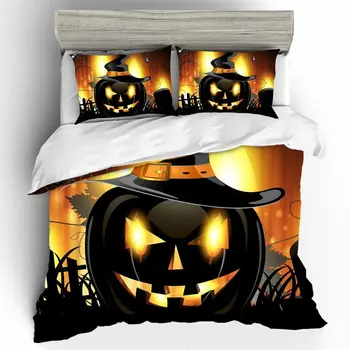 

High Quality Halloween Home Textiles Bed Linen Set3D Luxury KidsBedding Set Duvets And Linen Sets Bed Linen Cotton King Size