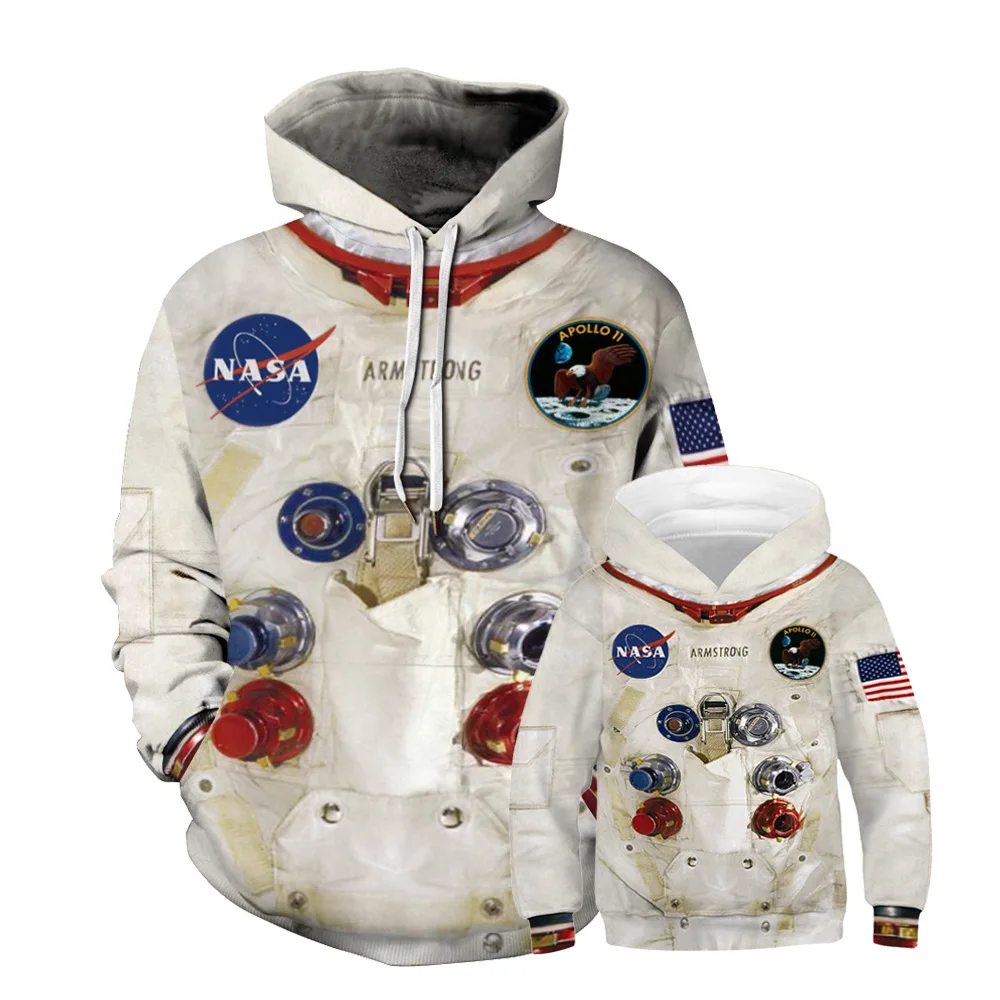 Семья подходящая друг к другу одежда 3D Армстронга пространство люкс для всей семьи: папы, толстовки "для мам" Толстовка футболки Повседневное астронавт скафандр - Цвет: QYXH066-TZ169