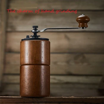 

Adjustable thickness Manual Coffee Grinder Wood Cast Iron Burr Mill Burr Coffee Grinder Bean Burr Grinders Mill Kitchen Tools