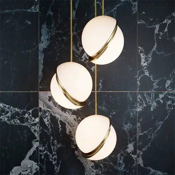 

Designer Restaurant Lamp Personality Originality Concise Toggery Display Window Bar Counter Dislocation Spherical A Chandelier