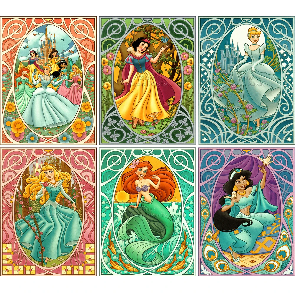 Diamond Painting Cartoon Disney Princess Card 5D DIY Full Square Round Handmade Mosaic Embroidery Cross Stitch Home Decor Gift | Дом и сад
