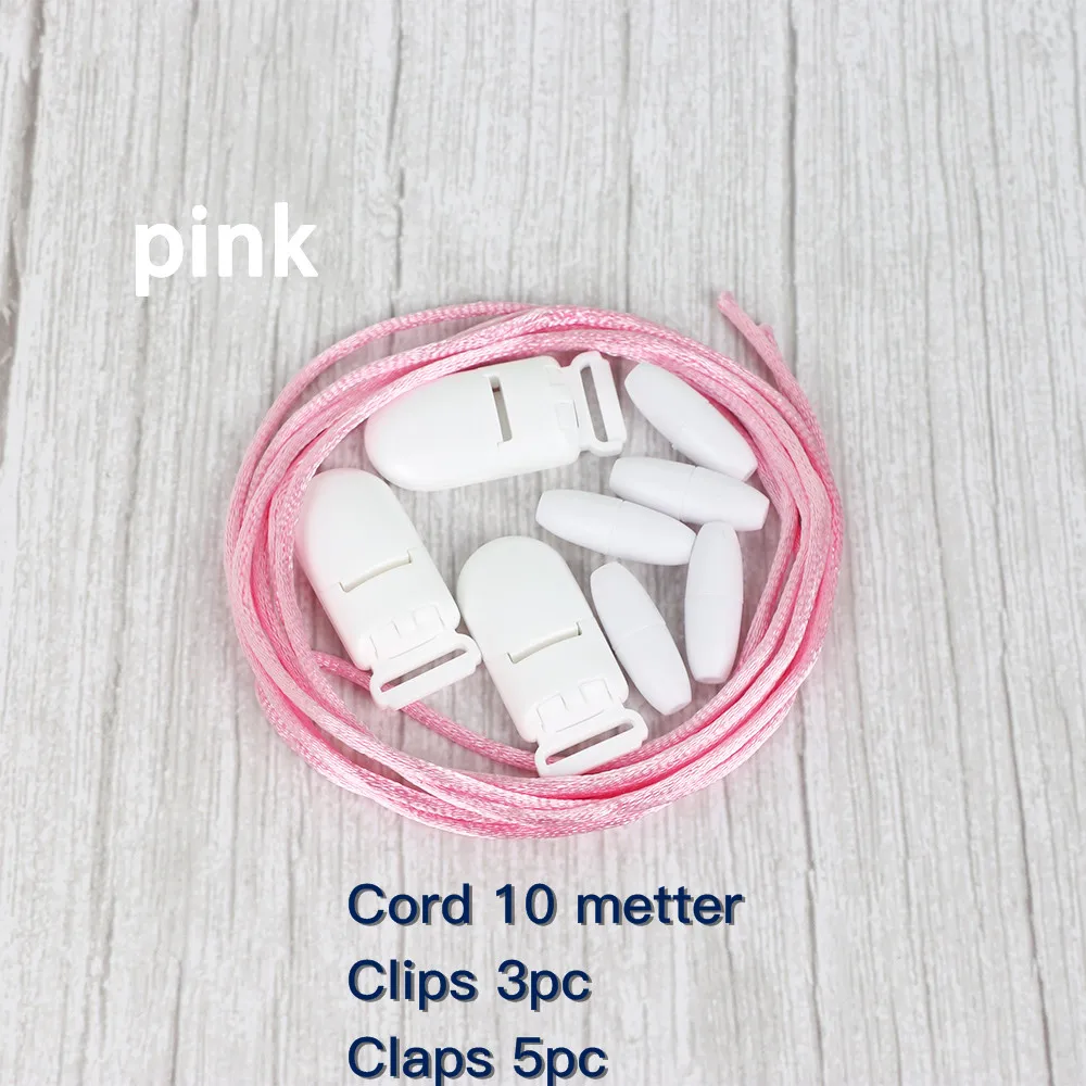 DIY Baby Pacifier Clips Chain Accessories Rattail Cord DIY Teething Dummy Holder Chew Necklace