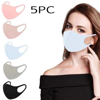 

5pcs Pm 2.5 Filter Face Masks Replaceable Breathable Mouth Cover Masks Windproof Washable Protection Mask Mondkapjes Wasbaar