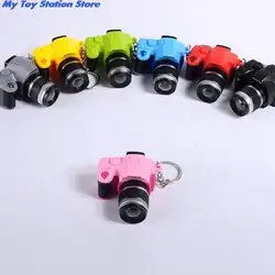 LED Luminous Sound Glowing Pendant Keychain Bag Accessories Plastic Toy Camera Car Key Chains Kids Digital SLR Camera Toy