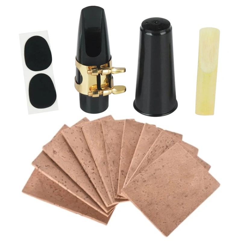 6Pcs Alto Sax Saxophone Mouthpiece Plastic with Cap with 10Pcs Sax Neck
