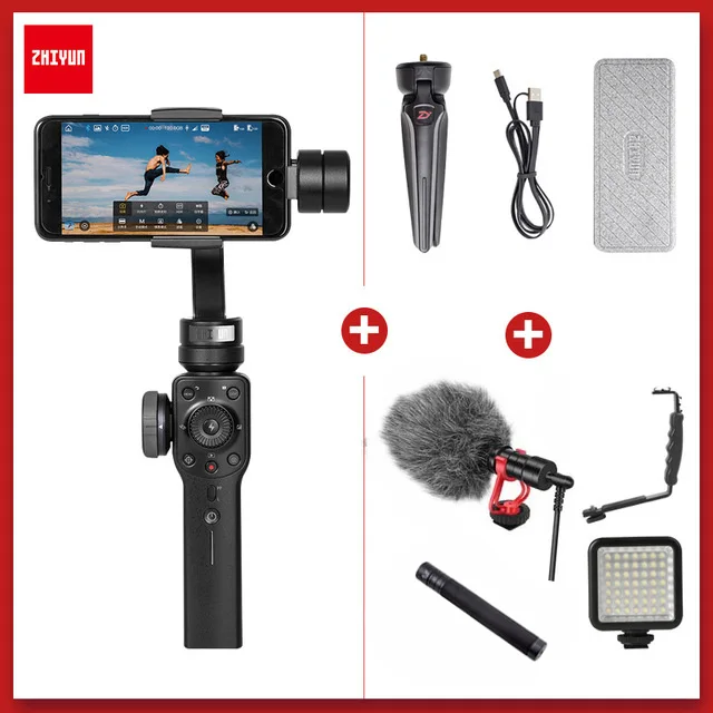 Zhiyun Smooth 4 Q2 3-осевой ручной подвес для iphone 6 7 X samsung смартфон стабилизатор Steadicam PK dji osmo карманный мобильный 3 2 - Цвет: set 1