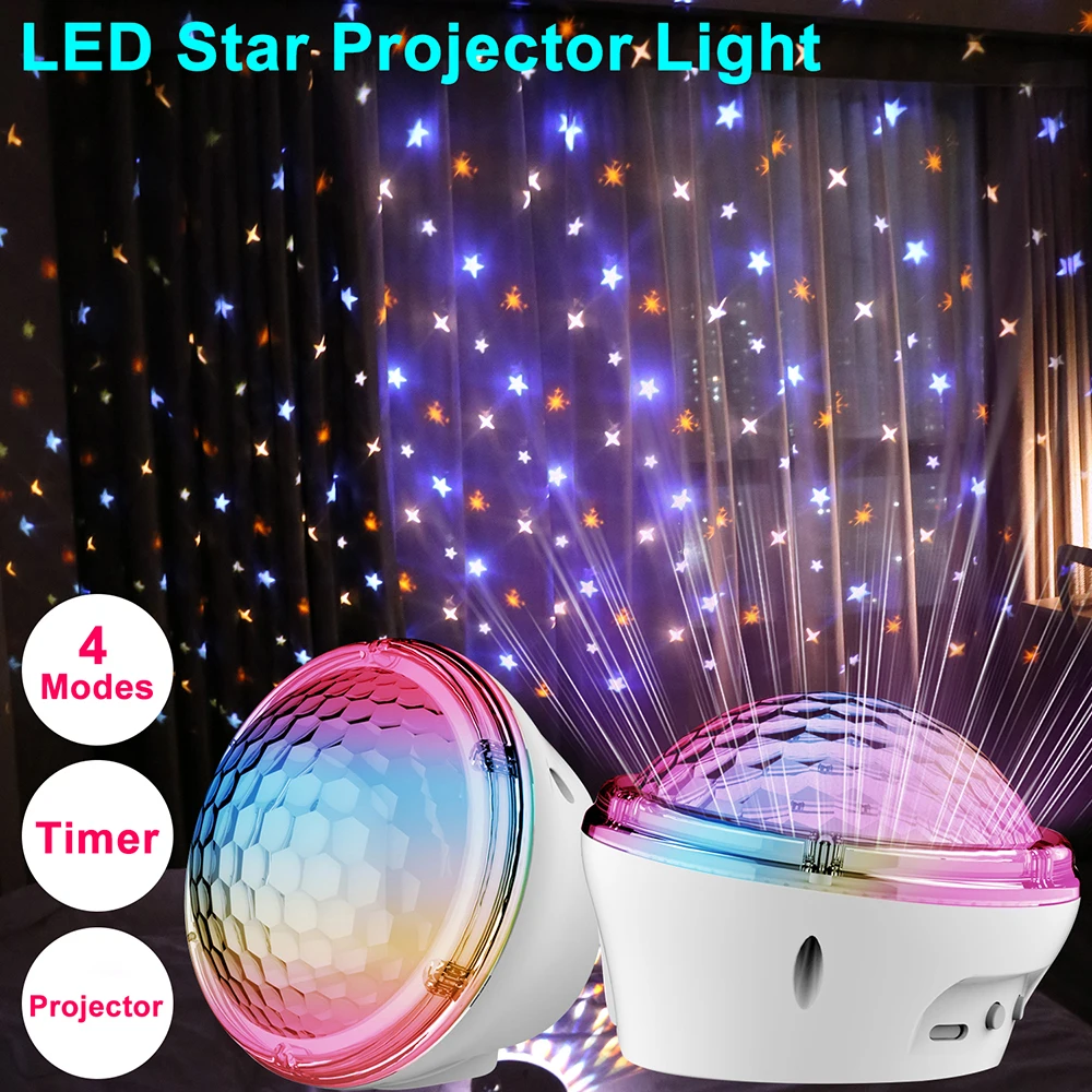 

LED Star Projector Starry Night Light 4 Modes Timer Colorful Romantic Sleep Lamp For Kids Bedroom Decoration Birthday Gifts