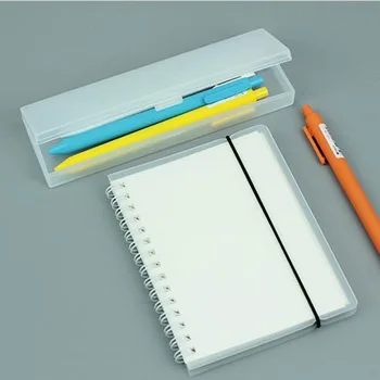 

Simple Transparent pencil Tool case pink green Frosted Plastic Pencil Pens storage box Stationery Office Supplies