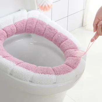 

1Pcs Mat Two Colors Bathroom Accessories Pumpkin Pattern 45*35CM Toilet Mat Washable O-shape Toilet Soft Cushion