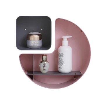 

European-style Seamless Suction Wall Storage Shelf Living Room Irregular Wall Decor Shelf Kitchen Multi-function Storage Rack