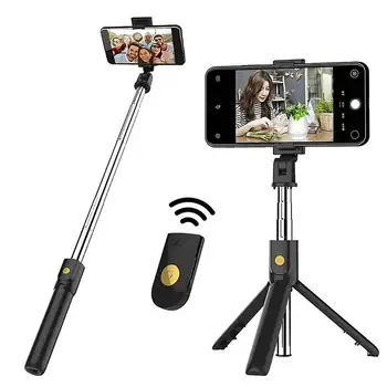 

Universal 3 in 1 Wireless Bluetooth Selfie Stick Monopod Foldable Tripod With Remote Phone Holder For Ios Android Live Streaming
