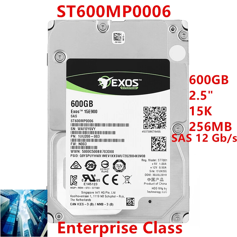 Новый HDD для Seagate Brand 600GB 2 5 &quot15K SAS 12 ГБ/сек. 256MB внутреннего жесткого диска класса